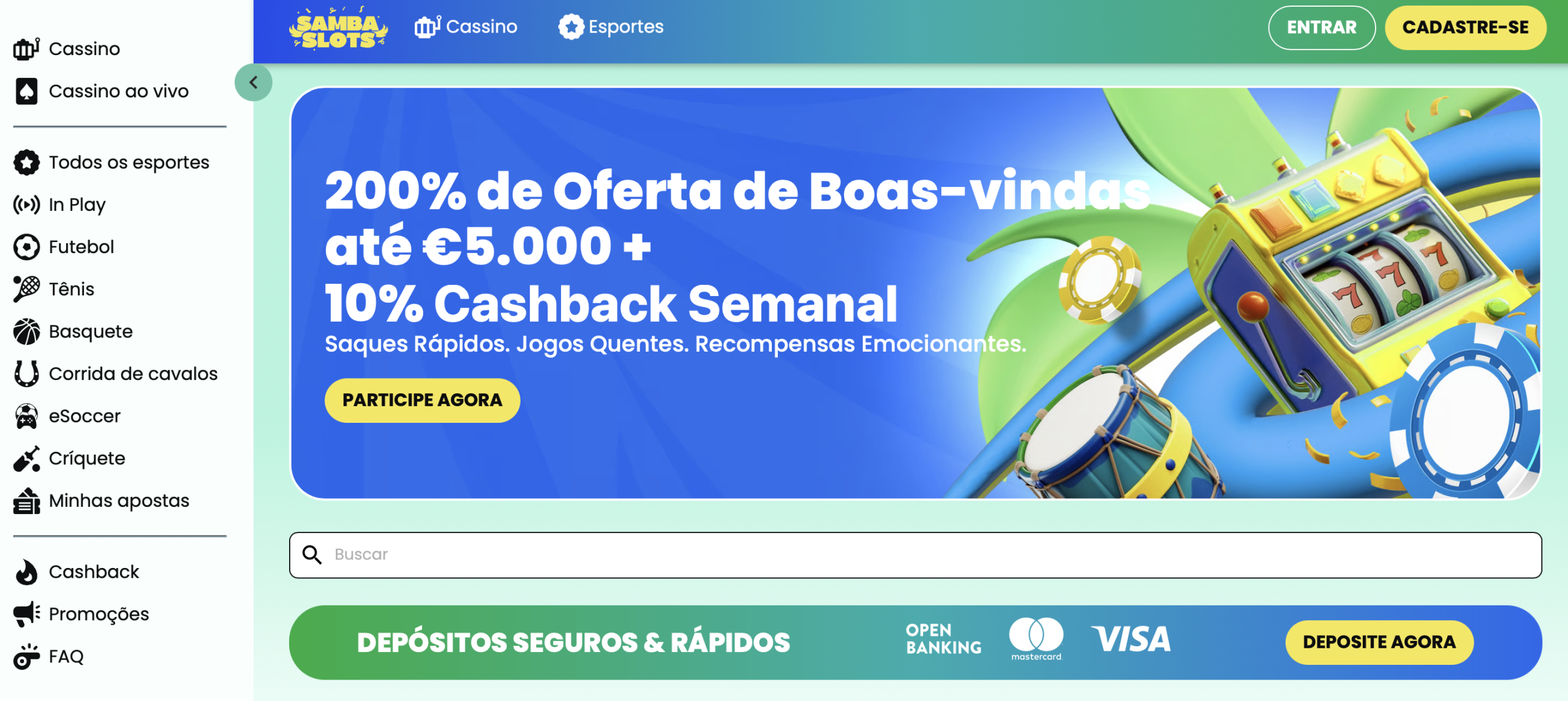 Samba Slots: Simplicidade, variedade e bônus acima da média